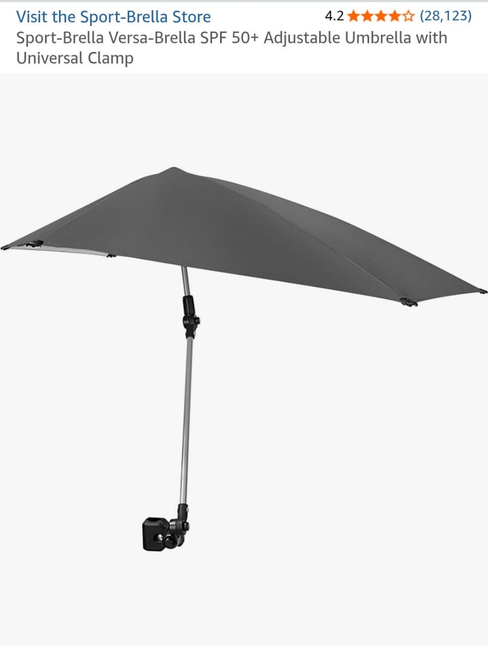 Sun Blocking Umbrella With Clamp